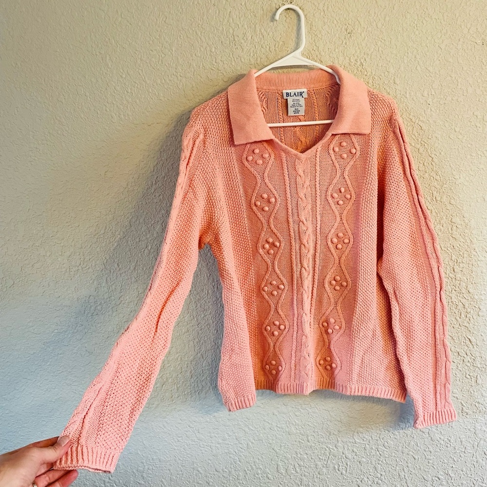 Vintage Blair Ramie Cotton Pink Sweater